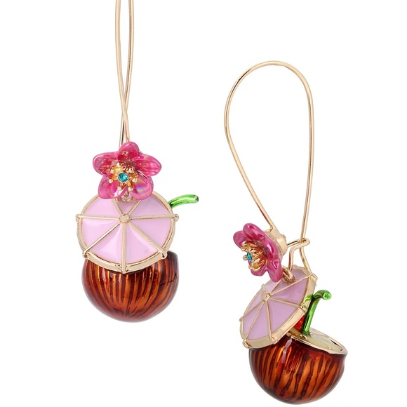 Betsey Johnson Jewelry - EUC Betsey Johnson Coconut drink earrings